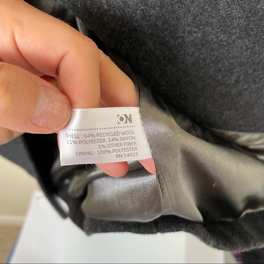 Dark Gray Wool Jacket with waist tie and pockets - Picture 5 of 8